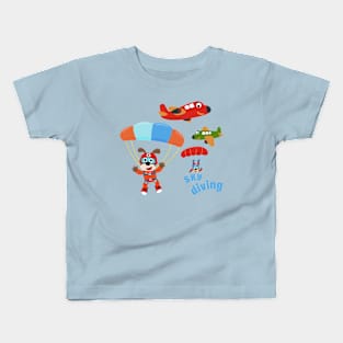 Vector illustration of a cute skydiver Kids T-Shirt